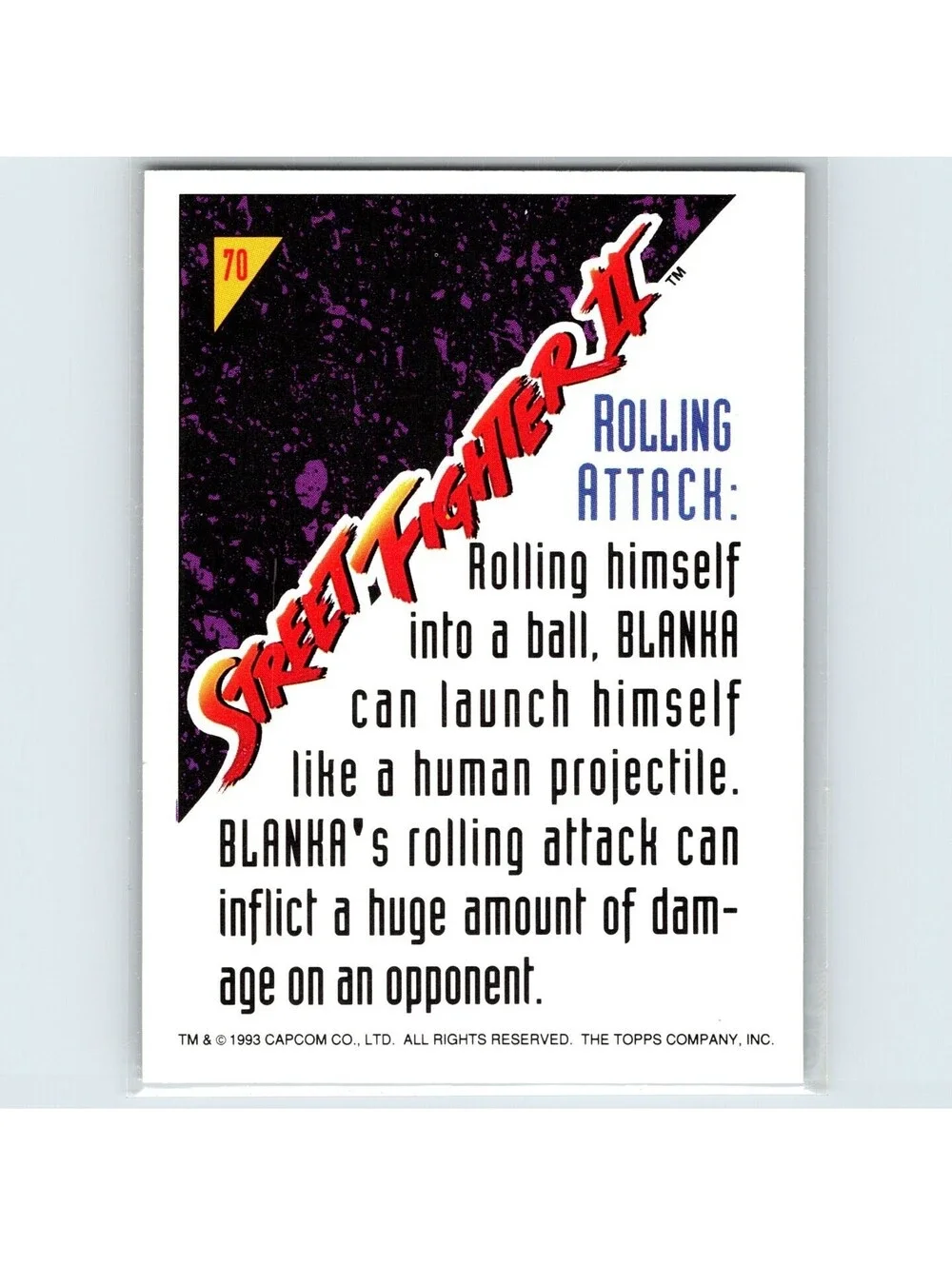 1993 Topps Street Fighter II Rolling attack #70